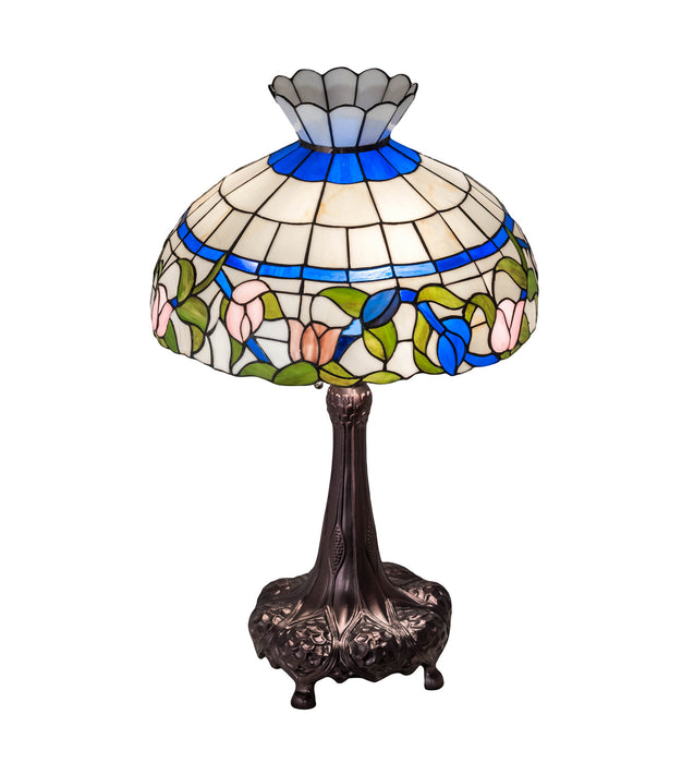 Meyda Tiffany 230475 Three Light Table Lamp, Mahogany Bronze