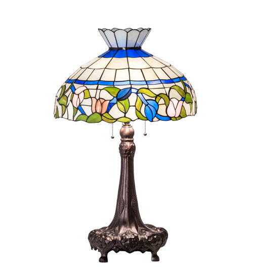 Meyda Tiffany 230475 Three Light Table Lamp, Mahogany Bronze