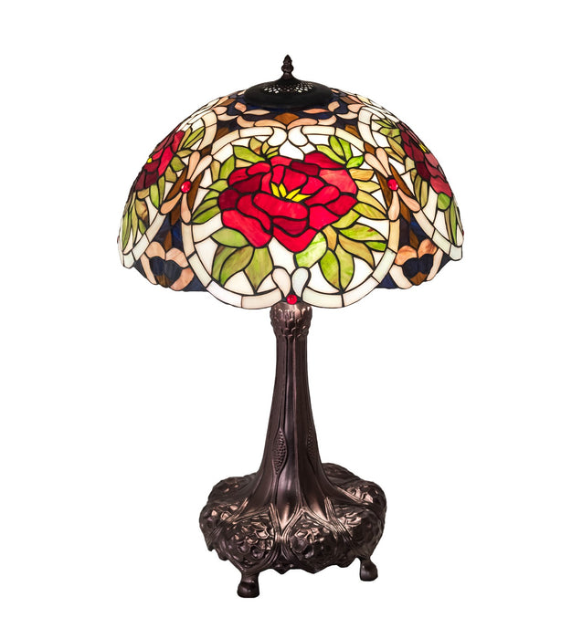 Meyda Tiffany 230476 Three Light Table Lamp, Mahogany Bronze