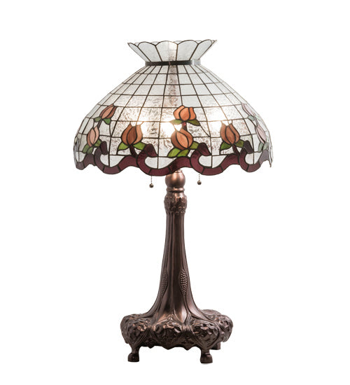 Meyda Tiffany 230639 Three Light Table Lamp, Mahogany Bronze