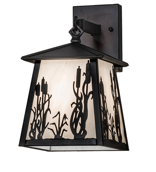 Meyda Tiffany 230673 One Light Wall Sconce, Black On Brass