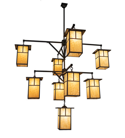 Meyda Tiffany 230747 Nine Light Chandelier, Craftsman Brown