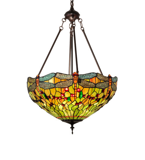 Meyda Tiffany 230915 Three Light Pendant, Mahogany Bronze