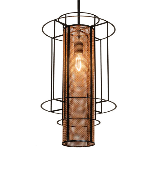 Meyda Tiffany 230964 LED Pendant, Flat Black And Metallic Bronze