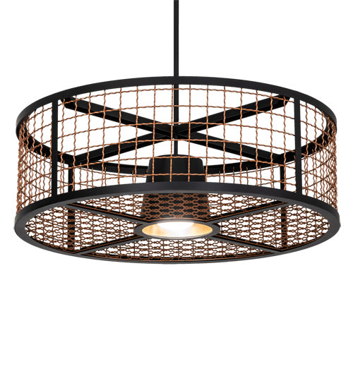 Meyda Tiffany 230966 LED Pendant, Flat Black, Metallic Bronze, And Gold Metallic