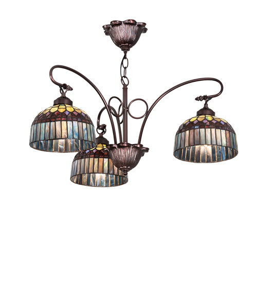 Meyda Tiffany 231065 Three Light Chandelier, Mahogany Bronze