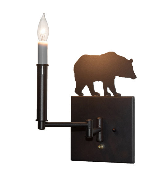 Meyda Tiffany 231171 One Light Swing Arm Wall Sconce, Mahogany Bronze