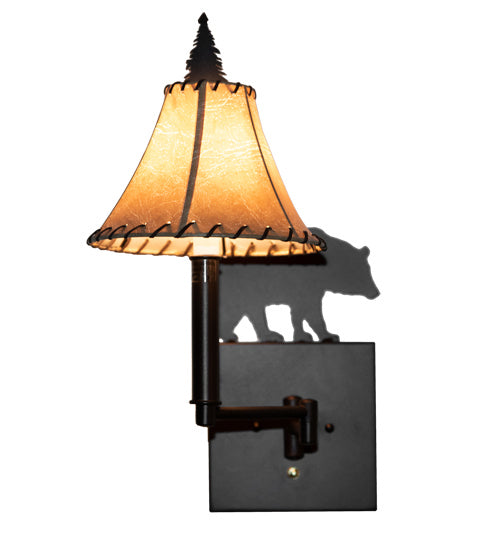Meyda Tiffany 231175 One Light Swing Arm Wall Sconce, Mahogany Bronze
