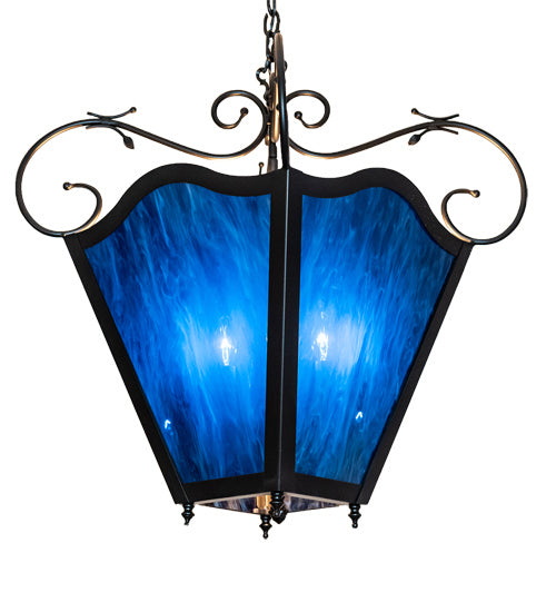 Meyda Tiffany 231357 Four Light Pendant, Blackwash
