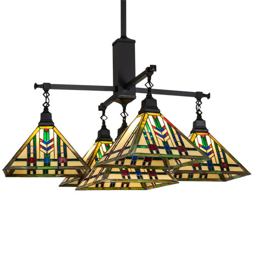 Meyda Tiffany 231684 Five Light Chandelier, Craftsman Brown