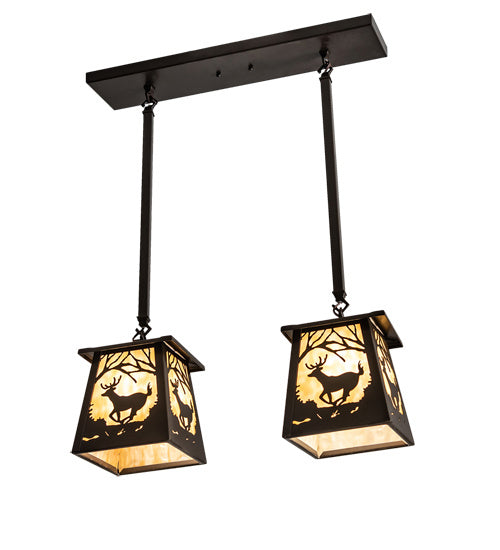 Meyda Tiffany 231964 Two Light Island Pendant, Bronze