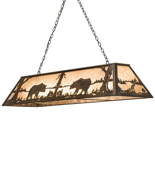 Meyda Tiffany 232161 Nine Light Oblong Pendant, Antique Copper