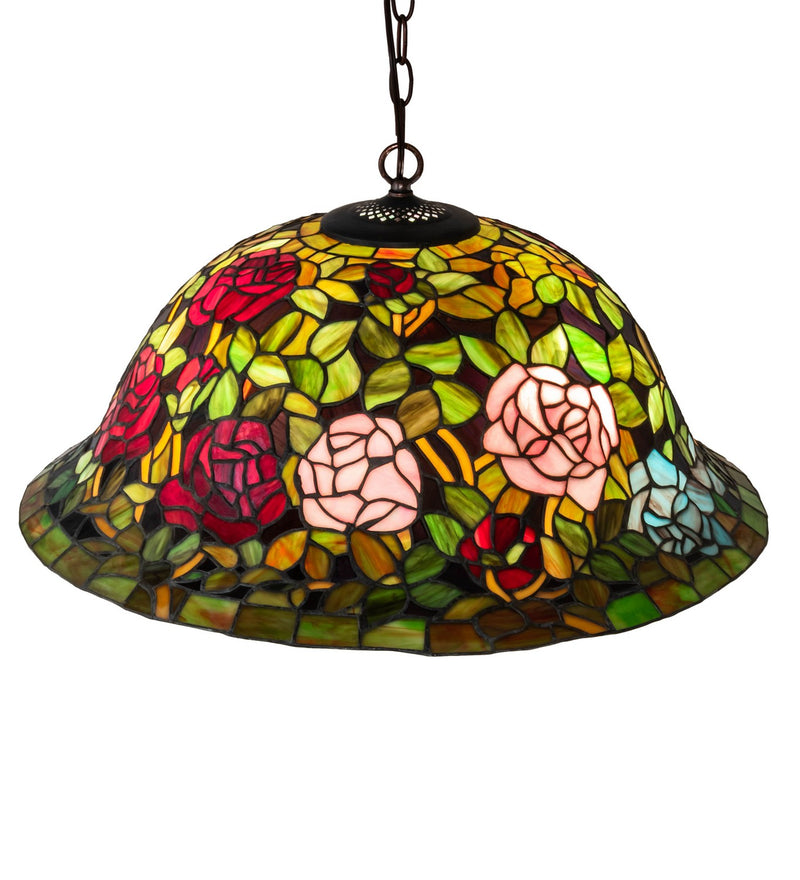 Meyda Tiffany 232210 Three Light Pendant, Mahogany Bronze