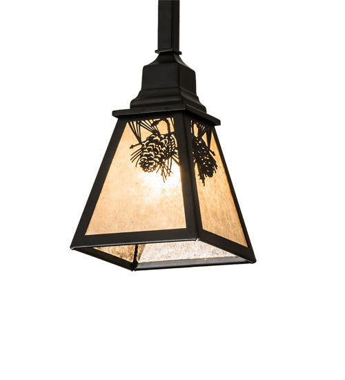 Meyda Tiffany 232555 One Light Pendant, Satin Black Wrought Iron