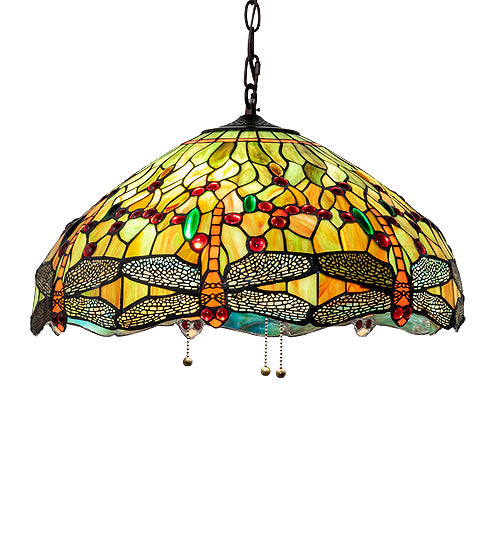 Meyda Tiffany 232780 Three Light Pendant, Mahogany Bronze