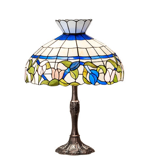 Meyda Tiffany 232796 Three Light Table Lamp, Mahogany Bronze