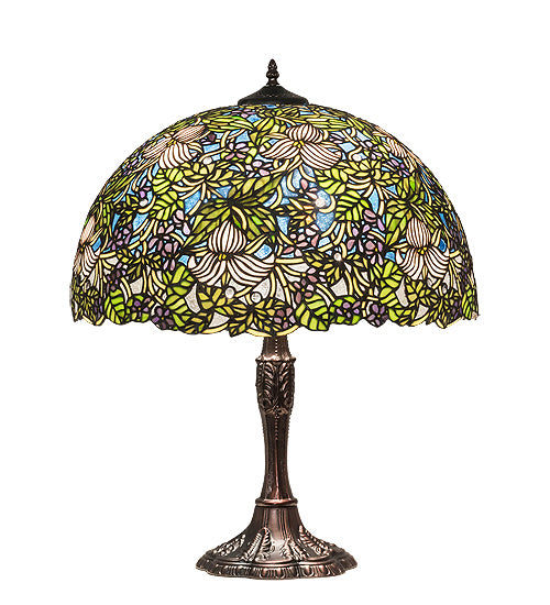 Meyda Tiffany 232797 Three Light Table Lamp, Mahogany Bronze