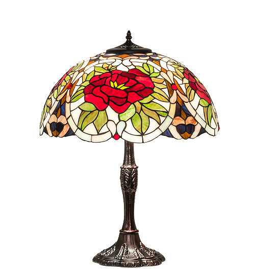 Meyda Tiffany 232798 Three Light Table Lamp, Mahogany Bronze