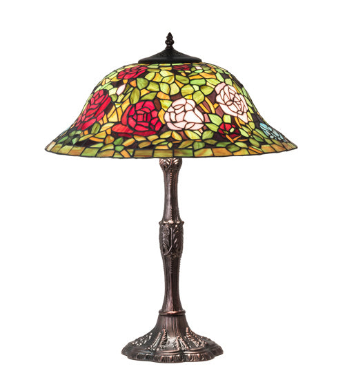 Meyda Tiffany 232799 Three Light Table Lamp, Mahogany Bronze