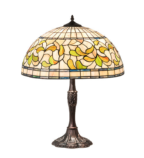 Meyda Tiffany 232800 Three Light Table Lamp, Mahogany Bronze