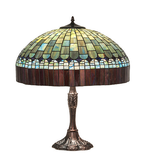 Meyda Tiffany 232801 Three Light Table Lamp, Mahogany Bronze