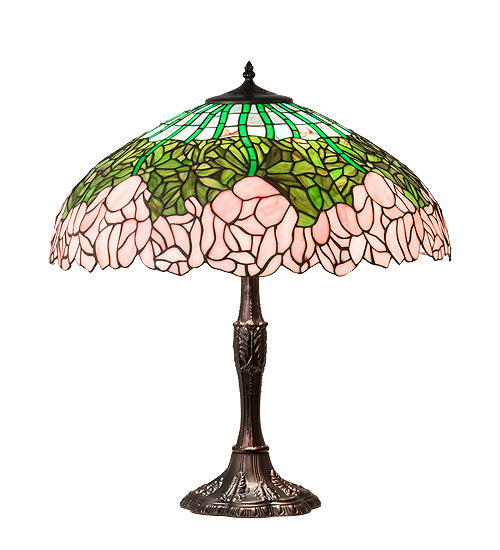 Meyda Tiffany 232802 Three Light Table Lamp, Mahogany Bronze