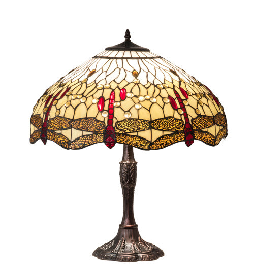 Meyda Tiffany 232803 Three Light Table Lamp, Mahogany Bronze