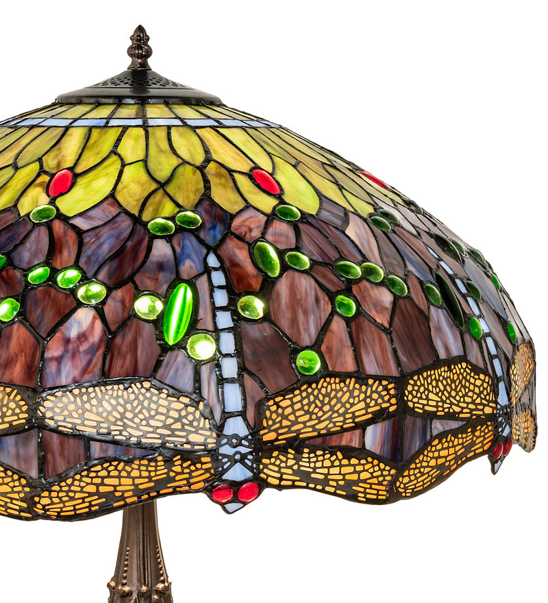 Meyda Tiffany 232804 Three Light Table Lamp, Mahogany Bronze