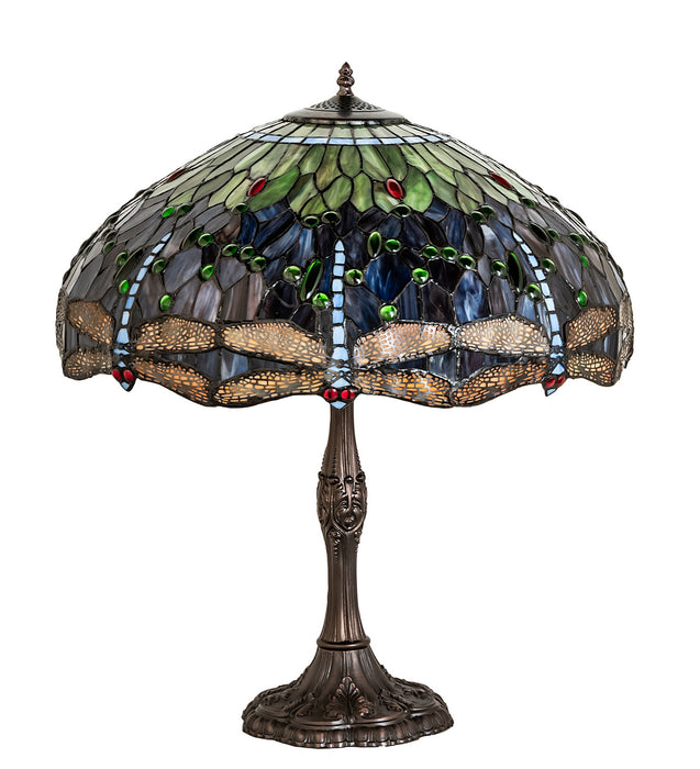 Meyda Tiffany 232804 Three Light Table Lamp, Mahogany Bronze