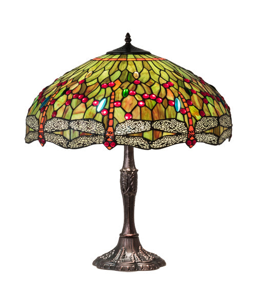 Meyda Tiffany 232805 Three Light Table Lamp, Mahogany Bronze
