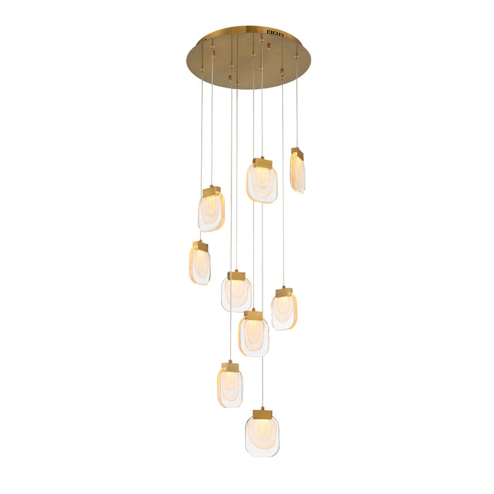 Eurofase 38043-017 LED Chandelier, Gold
