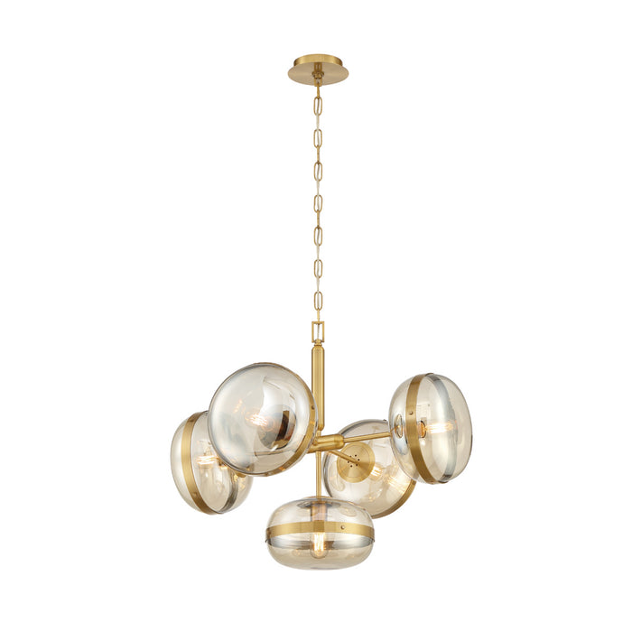 Eurofase 38129-018 Five Light Chandelier, Brass