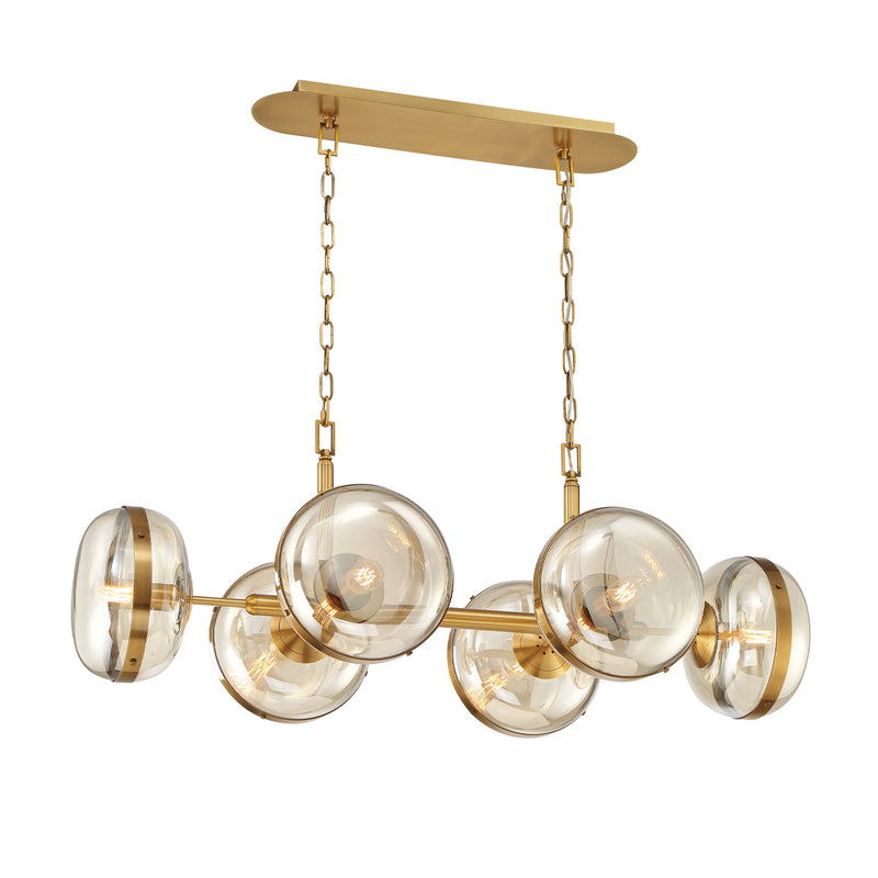 Eurofase 38130-014 Six Light Chandelier, Brass