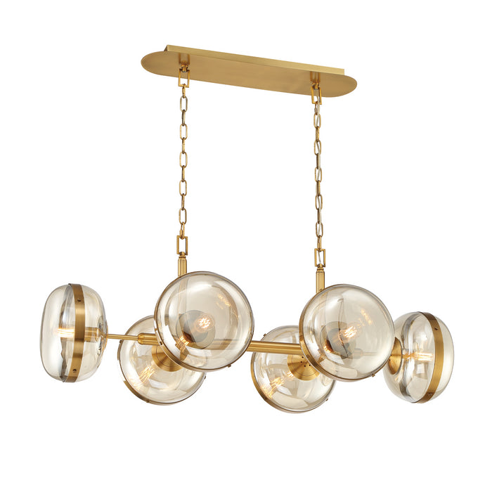 Eurofase 38130-014 Six Light Chandelier, Brass