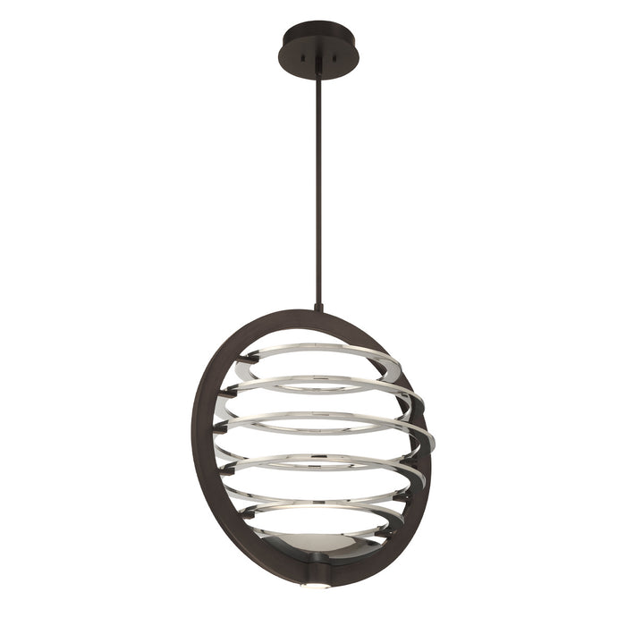 Eurofase 38150-029 LED Chandelier, Dark Bronze/Polished Nickel