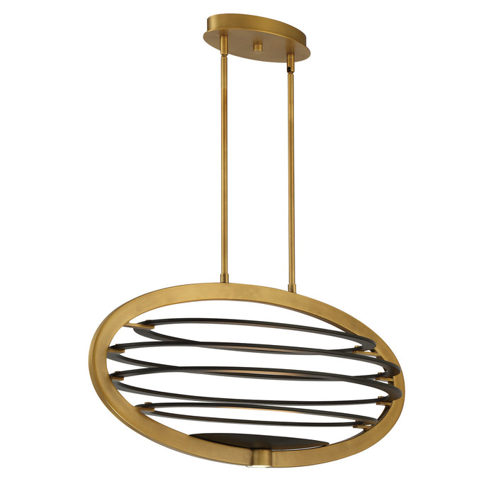 Eurofase 38153-013 LED Chandelier, Brass/Black