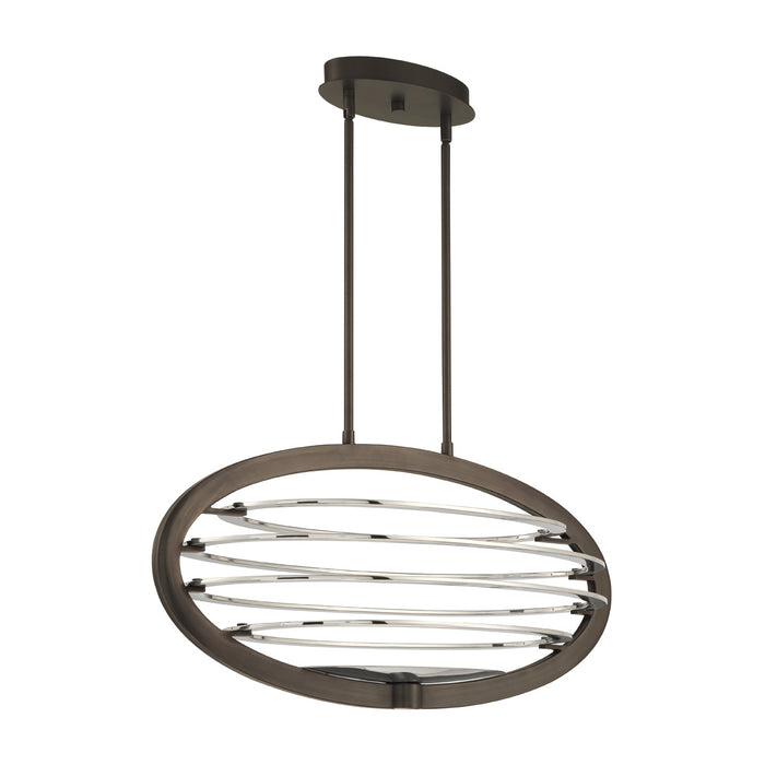 Eurofase 38153-020 LED Chandelier, Dark Bronze/Polished Nickel