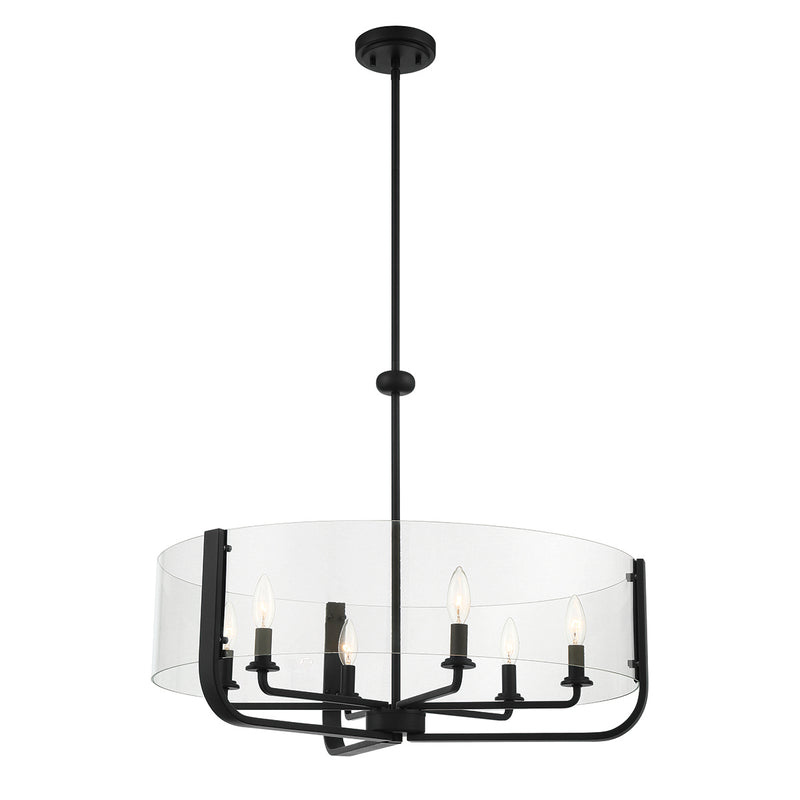 Eurofase 38155-031 Six Light Chandelier, Black