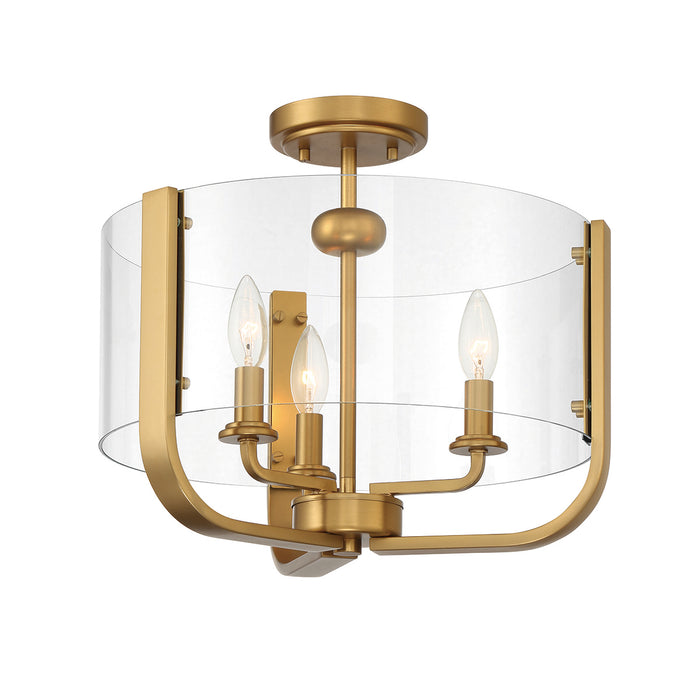 Eurofase 38156-014 Three Light Semi Flush Mount, Gold