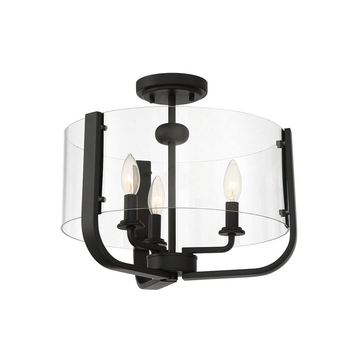 Eurofase 38156-038 Three Light Semi Flush Mount, Black