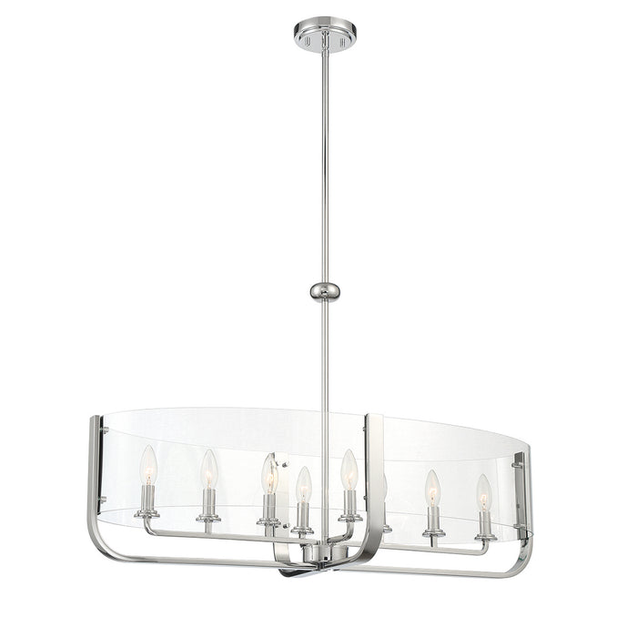 Eurofase 38157-028 Eight Light Chandelier, Chrome