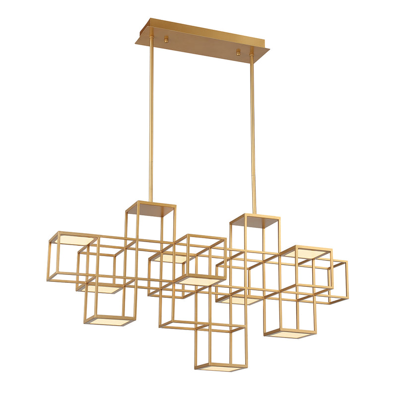 Eurofase 38258-015 LED Linear Chandelier, Gold