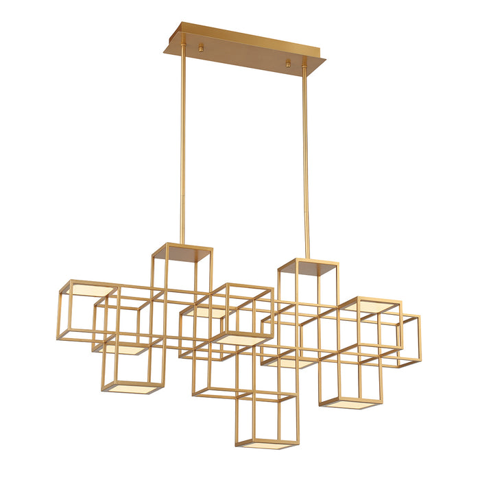 Eurofase 38258-015 LED Linear Chandelier, Gold