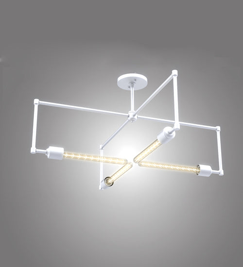 Meyda Tiffany 234204 Four Light Semi-Flushmount, Gloss White