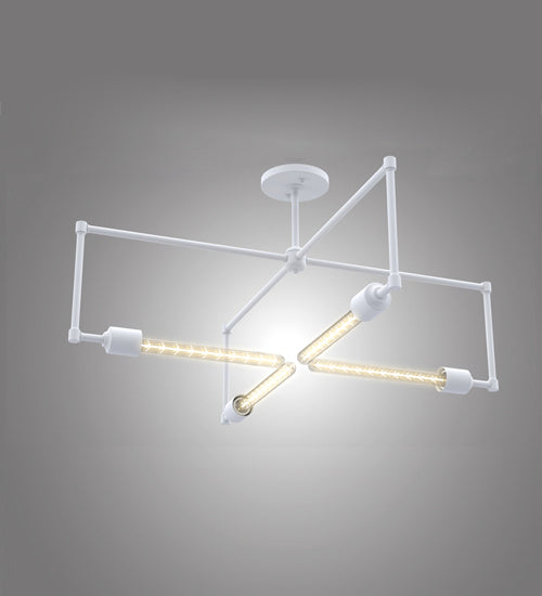 Meyda Tiffany 234207 Four Light Semi-Flushmount, Matte White