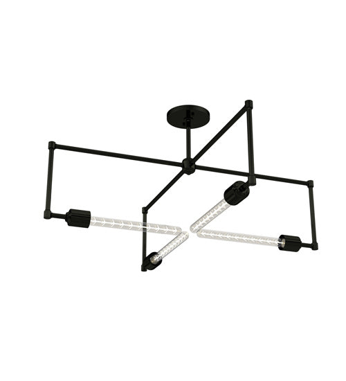 Meyda Tiffany 234232 Four Light Semi-Flushmount, Mirror Black