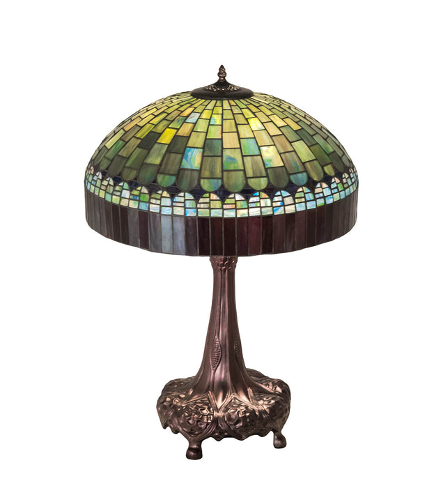 Meyda Tiffany 27825 Three Light Table Lamp, Mahogany Bronze