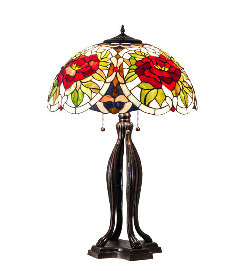 Meyda Tiffany 28804 Three Light Table Lamp, Mahogany Bronze