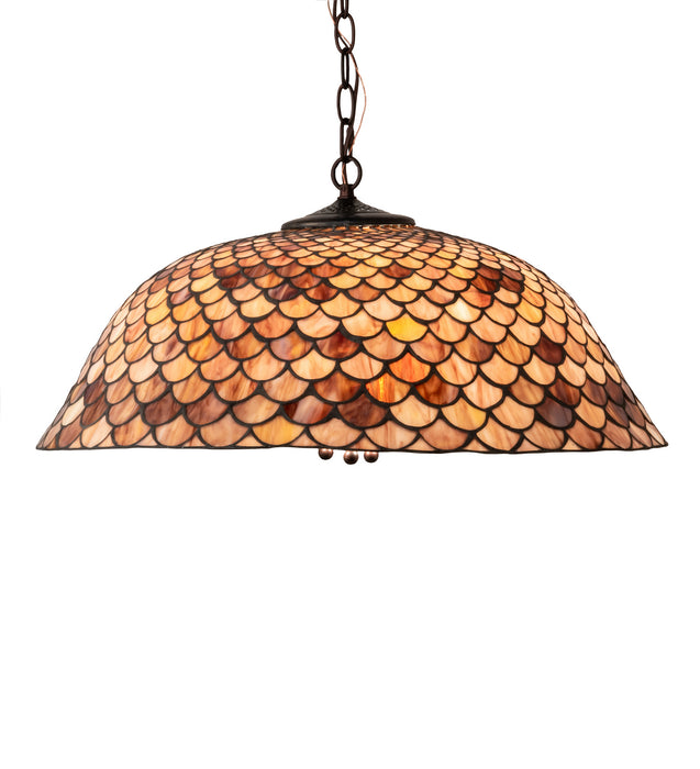 Meyda Tiffany 31160 Three Light Pendant, Mahogany Bronze
