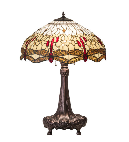 Meyda Tiffany 31664 Three Light Table Lamp, Mahogany Bronze